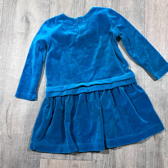 Hanna Andersson Blue Velvety Long Sleeve Dress size 4 - Picture 4 of 4